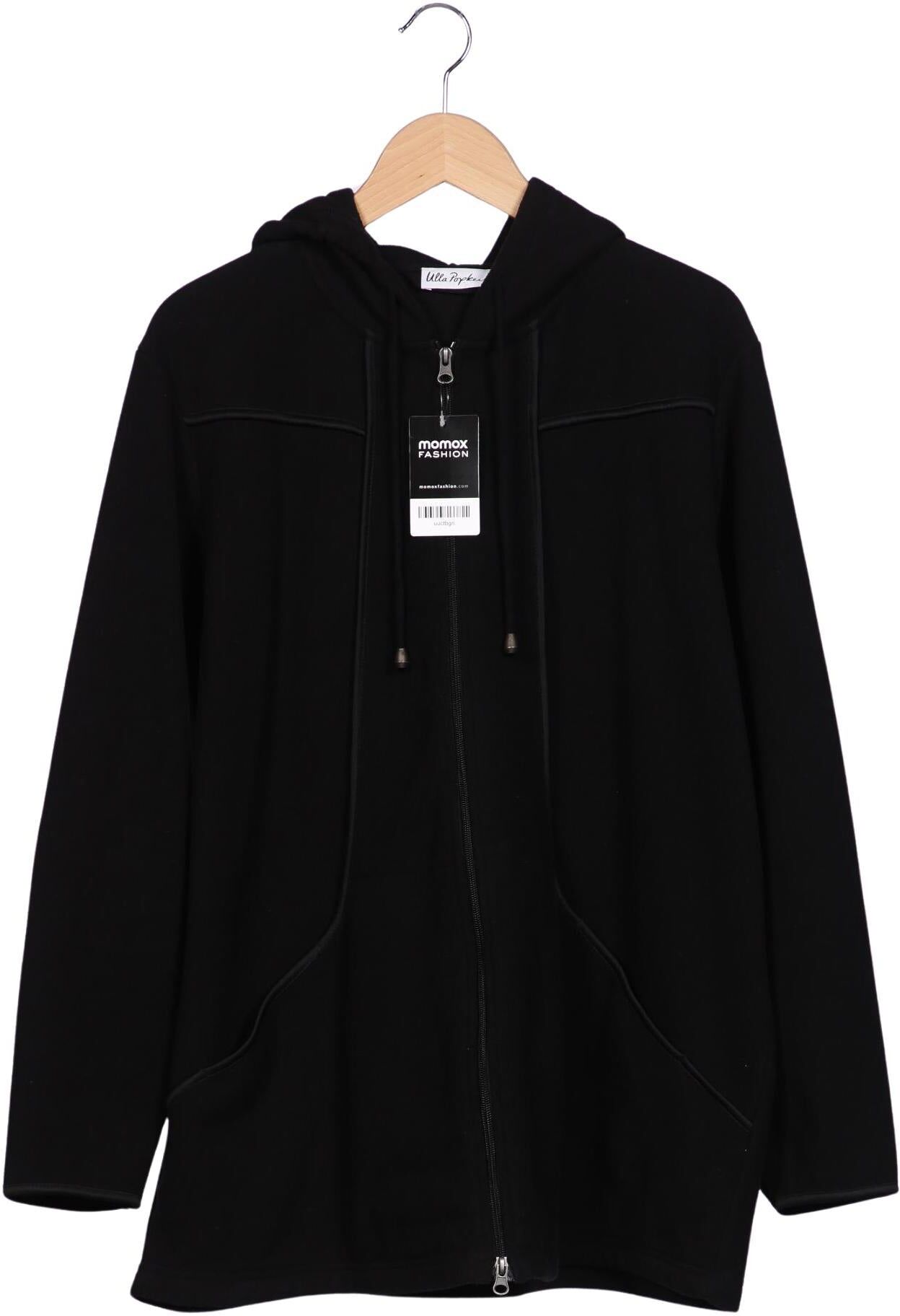 Ulla Popken Damen Kapuzenpullover, Schwarz, Gr. 4Xl, Synthetik - Second Hand