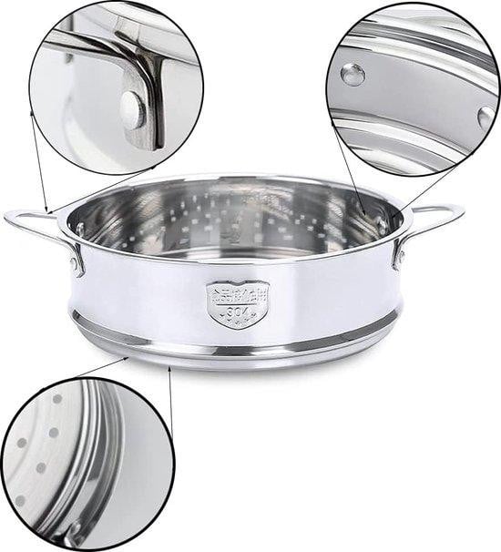 RVS Stoompan voor gezond koken, Zilver