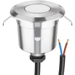 ledscom.de LED Bodeneinbauleuchte AGENA für außen, IP65, edelstahl, rund, 60mm Ø, kaltweiß