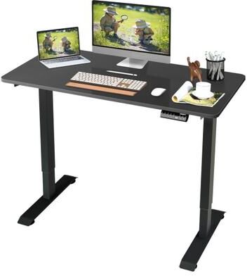 Costway Electric Height Adjustable Standing Desk with Memory Controller-Black