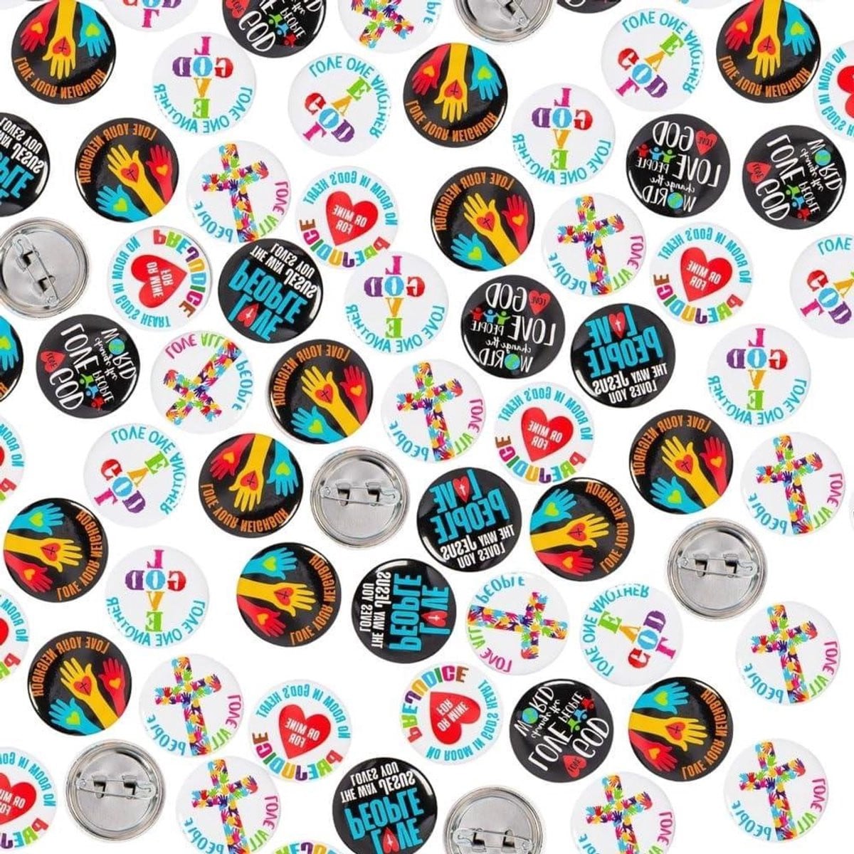 Love God Love People Knoppen - Mini Sieraden voor Knutselen en Naaien - 48 Stuks - Multicolor