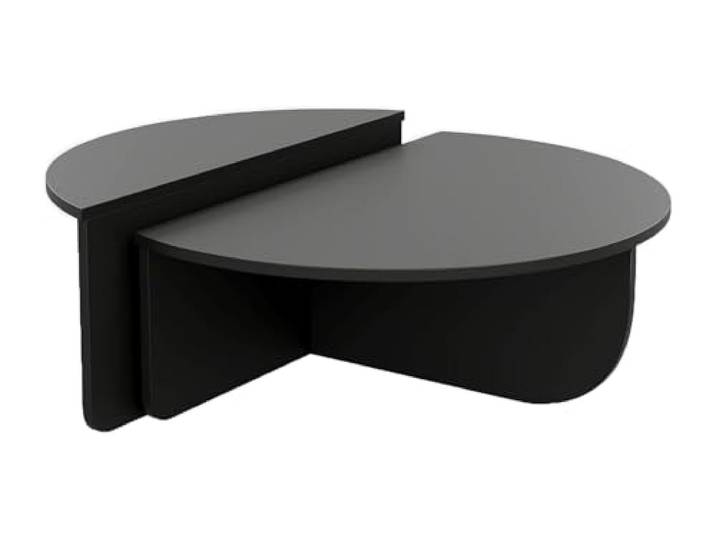 Vente-unique - Couchtisch 2-teilig - Schwarz - ALOEVA