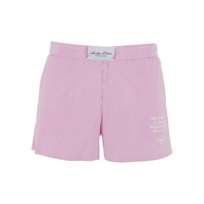 Shorts ANOTHER COTTON LAB "Another Cotton Lab Another Pyjama Pant Short", Herren, Gr. S, US-Größen, rosa (pink), 100% Baumwolle, normal, Hosen Shorts