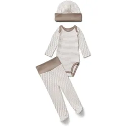 Tchibo - Baby-Set - Baby - Gr. 62/68 - hellbraun/gestreift