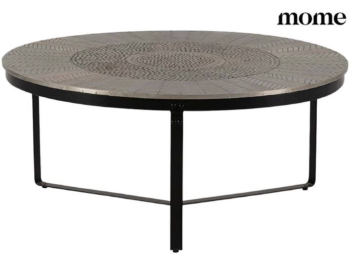 MOME Couchtish CLARISA 90x90x40cm silberfarben