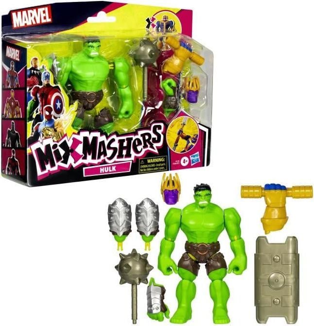 Hasbro Marvel Hulk MixMashers Deluxe Figuur, 12 cm, aanpasbaar met accessoires