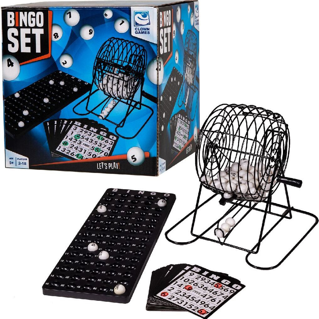 Clown Games Bingomolen met 75 genummerde balletjes en mand - Groot - 30 cm