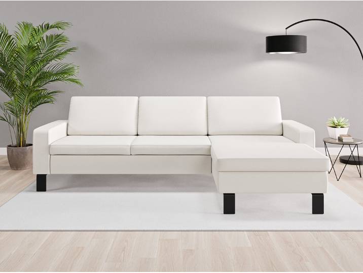 Ecksofa Rio Nr. 1 rechts - Beige/Braun (Cremeweiß) - Softwolle