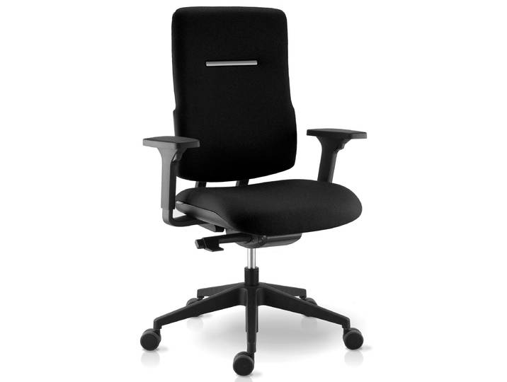 Siège de direction EDVIN Tissu Polyester Noir Hauteur réglable - Dossier Roulettes