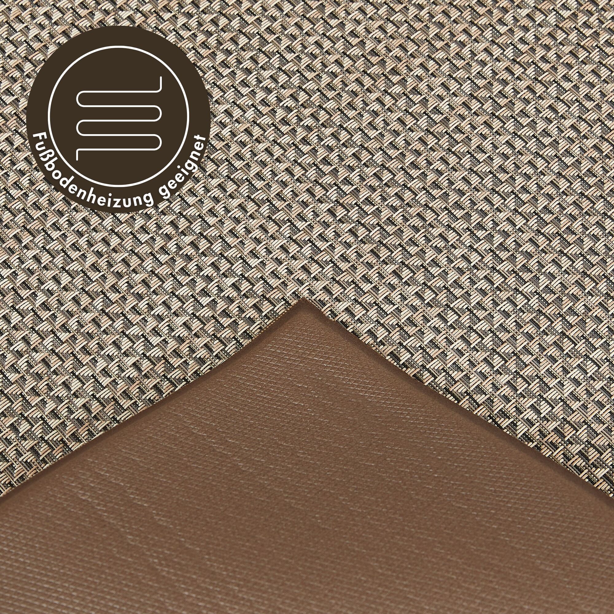 Küchenläufer ANDIAMO "Soft" Gr. 17, beige (dunkelbeige), B:50cm H:5mm L:150cm, Kunstfaser, Teppiche, Küchenläufer, Vinyl-Küchenläufer, meliert, Flechtoptik, rutschhemmend dunkelbeige B : 50cm 1 Stk., 5mm, L: 150cm