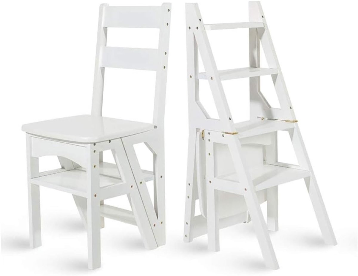 Vouwtrap met 3 treden - Kruk ladder - Zwart - Hoogte: 90 cm