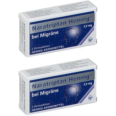 Naratriptan Hennig bei Migräne 2,5 mg Filmtabl. 2x 2x2 St Filmtabletten