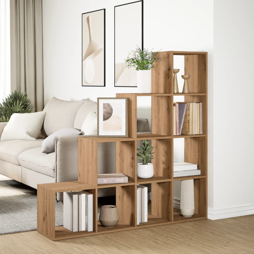 vidaXL Étagère séparatrice de pièce à 4 niveaux chêne artisanal