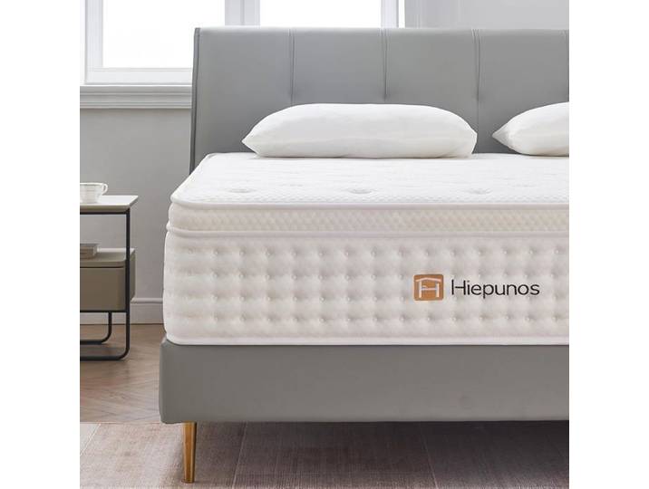 Hiepunos Matelas 120x190cm Épaisseur 26cm Matelas à Ressorts Ensachés et à Mémoire de Forme Hybride Matelas 7 Zones de Confort
