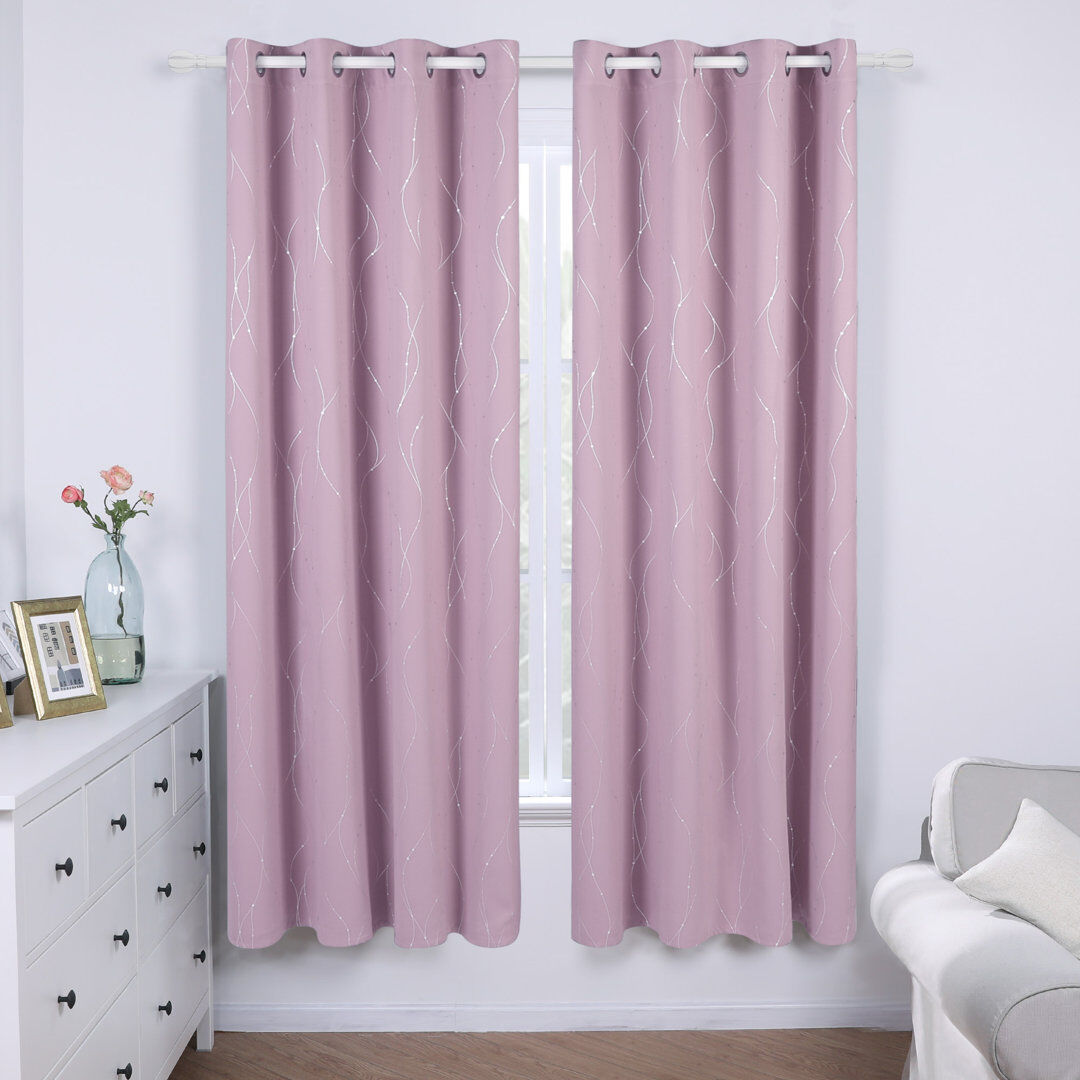 Metro Blackout Curtain Pink Lavender 132cm W x 183cm D