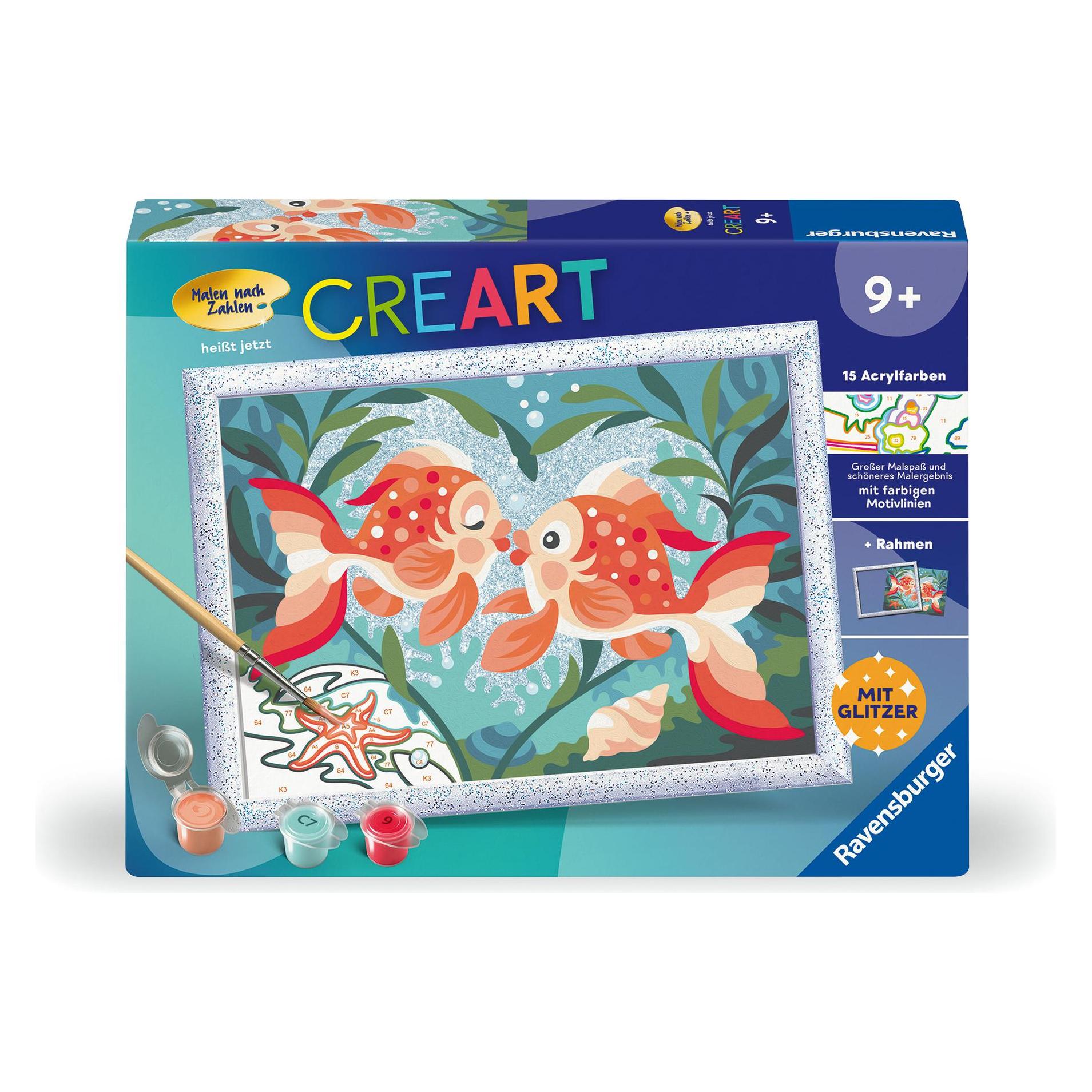 Ravensburger CreArt - Malen nach Zahlen 23998 - Verliebte Fische - ab 9 Jahren (23998)