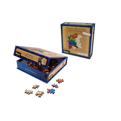 Artefakt Holzpuzzle 2 in 1 Papagei, 172 Teile, in magnetischer Klappschachtel