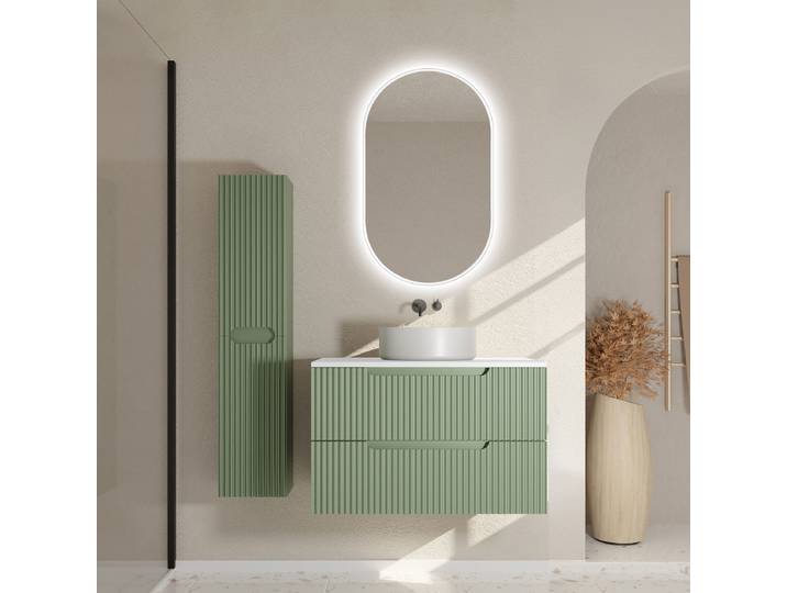 Badset COLORIA Typ E 2-teilig 102 x 120 x 46cm Grün/Olivgrün/Weiß