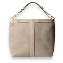 Twinset für Damen. 262TD8160 Hobo-Tasche aus Wildleder mit Logo (OSFA), Beige, Lässig, Synthetisch