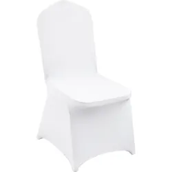 VEVOR Stuhlhussen aus Elastischem Spandex, Universell Passender Stuhlbezug, Abnehmbare & Waschbare Schonbezüge, für Hochzeiten, Feiertage, Bankette, Partys, Feiern, Essen (12 Stück, weiß)