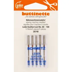 buttinette Nähmaschinennadeln "Leder", Stärke: 80–100, Inhalt: 5 Stück