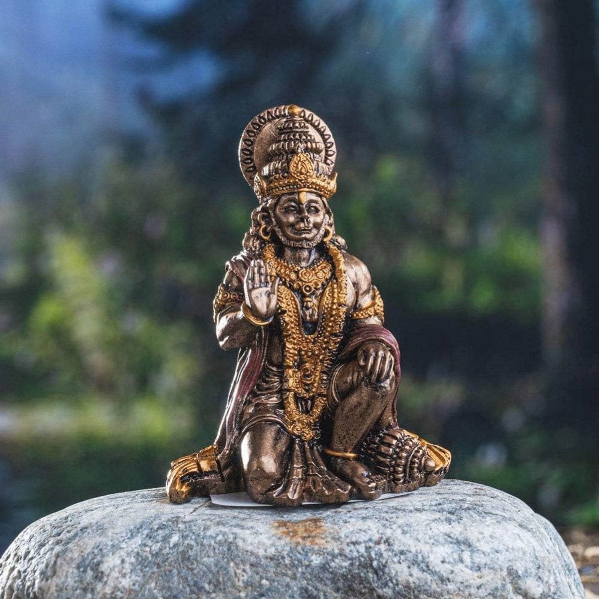 Miniatuur Hindoe God Hanuman Standbeeld - Hars Beeldje voor Decoratie