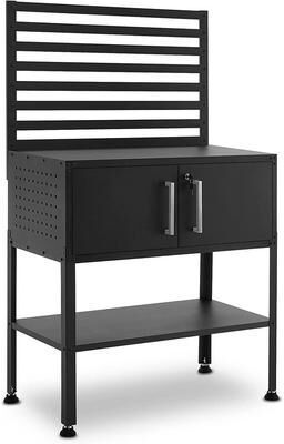 Mcombo Metal Workbench for Garage, Adjustable Worktable with Storage Cabinet for Home Office, Basements, Workstation Bench 81
