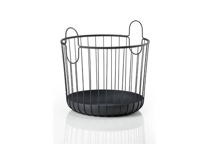 Aufbewahrungskorb ZONE DENMARK Inu Ø 40.6 cm , schwarz, H:41,1cm Ø:40,6cm, Eisen, Aufbewahrungsboxen, Aufbewahrungskorb