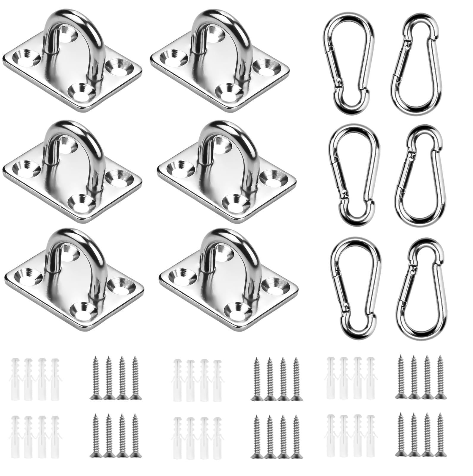 Set van 12 RVS Carabiners met Oogplaten