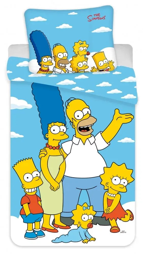 The Simpsons Dekbedovertrek Clouds voor volwassenen - 140 x 200 cm - Katoen
