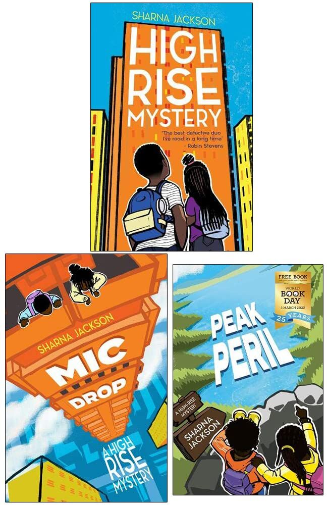 Knights Of Media High-Rise Mystery Sharna Jackson Collection 3 Books Set (High-Rise Mystery, Mic Drop, Peak Peril World Book Day)