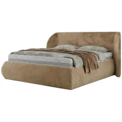 Polsterbett mit Bettkasten  ¦ beige ¦ Maße (cm): B: 185 H: 110