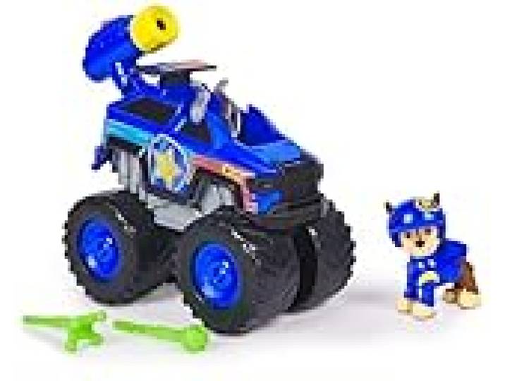 Paw Patrol - Pat Patrouille - Véhicule Figurine Chase Rescue Wheels - Voiture Figurine À Collectionner - 2 Projectiles - Tout-Terrain - Pat Patrouille Jouet - Voiture Enfant - Jouet Enfant 3 Ans Et +