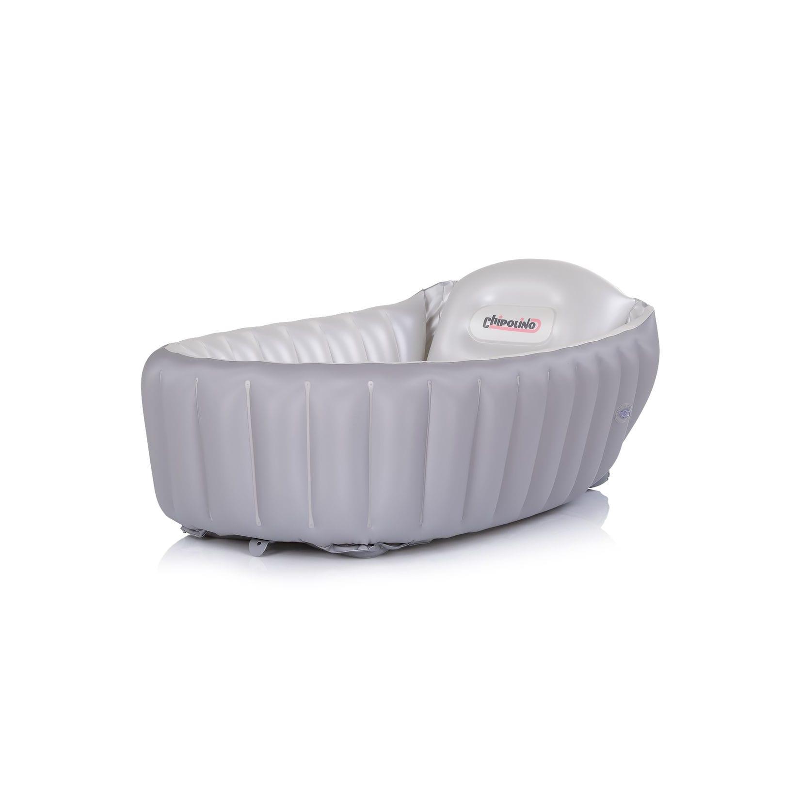 Chipolino Babybadewanne Baby Cloud aufblasbar Pumpe Seitenpolster ab Geburt grau