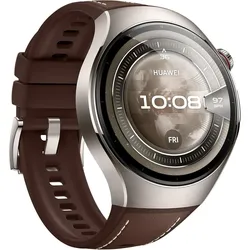 Huawei Smartwatches Watch 5 (46mm), Fluorelastomer Braunes klassisches Armband, Metallgehäuse, Preise-L29L (46 mm), Smartwatch