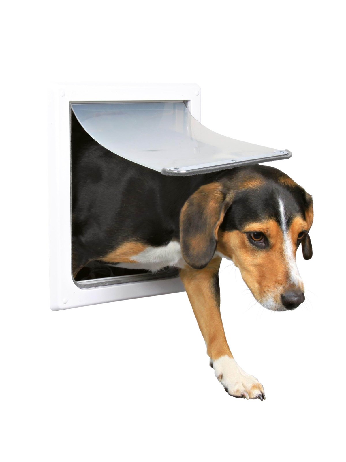 Trixie 2-Way dog flap with tunnel S-M: 30 × 36 cm white