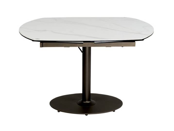 Ausziehbarer Esstisch RONDA Glas/Keramik/Metall 120 x 90 x 75...
