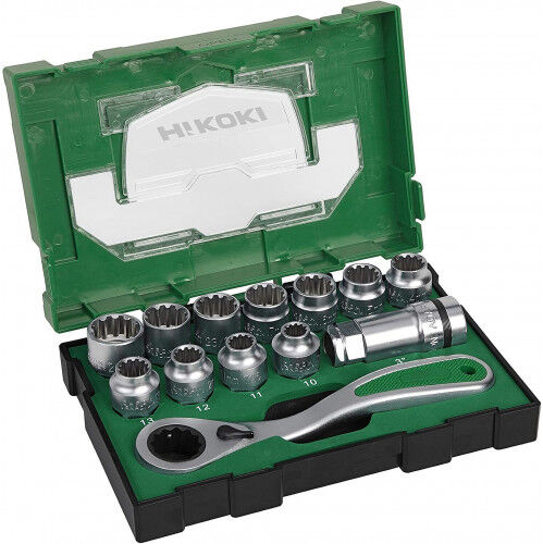 HiKOKI 40030033 Coffret de douilles a choc 13 pcs, 1/2&amp;quot;