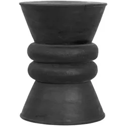Beistelltisch Ring aus Suarholz, handgefertigt, modern, rund, schwarz, Ø 35 cm