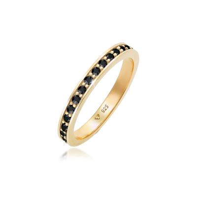 Silberring ELLI "Ring Memoire Verlobung Kristalle 925 Silber" Gr. 54, schwarz, Fingerringe, Damen, 54, Silber 925 (Sterlingsilber), Silberring