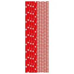 500 Bio Stohhalme Papier Trinkhalme 20 cm x Ø 6 mm Red & White
