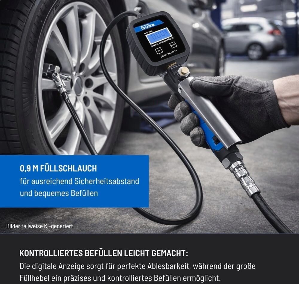 Güde Reifenfüller D 12 Pro mit digitalem Manometer