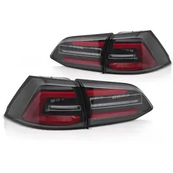 Voll LED Lightbar Rückleuchten passend für VW Golf 7 Variant 13-17 Schwarz rote Lightbar