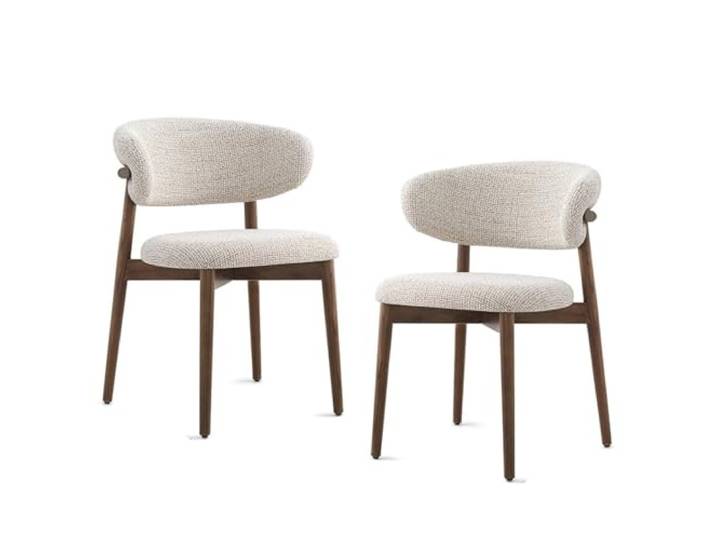 GAORUTO 2er Set Stoffbezogene Holz-Esszimmerstühle für mehrere Räume B