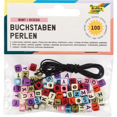 FOLIA® Buchstaben Perlen, farbig sortiert