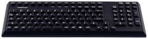 GETT TKG-105-IP68-BLACK-USB-DE Kabelgebunden Tastatur Deutsch, QWERTZ Schwarz IP68 Wasserdicht und staubgeschützt, Silikonmembran