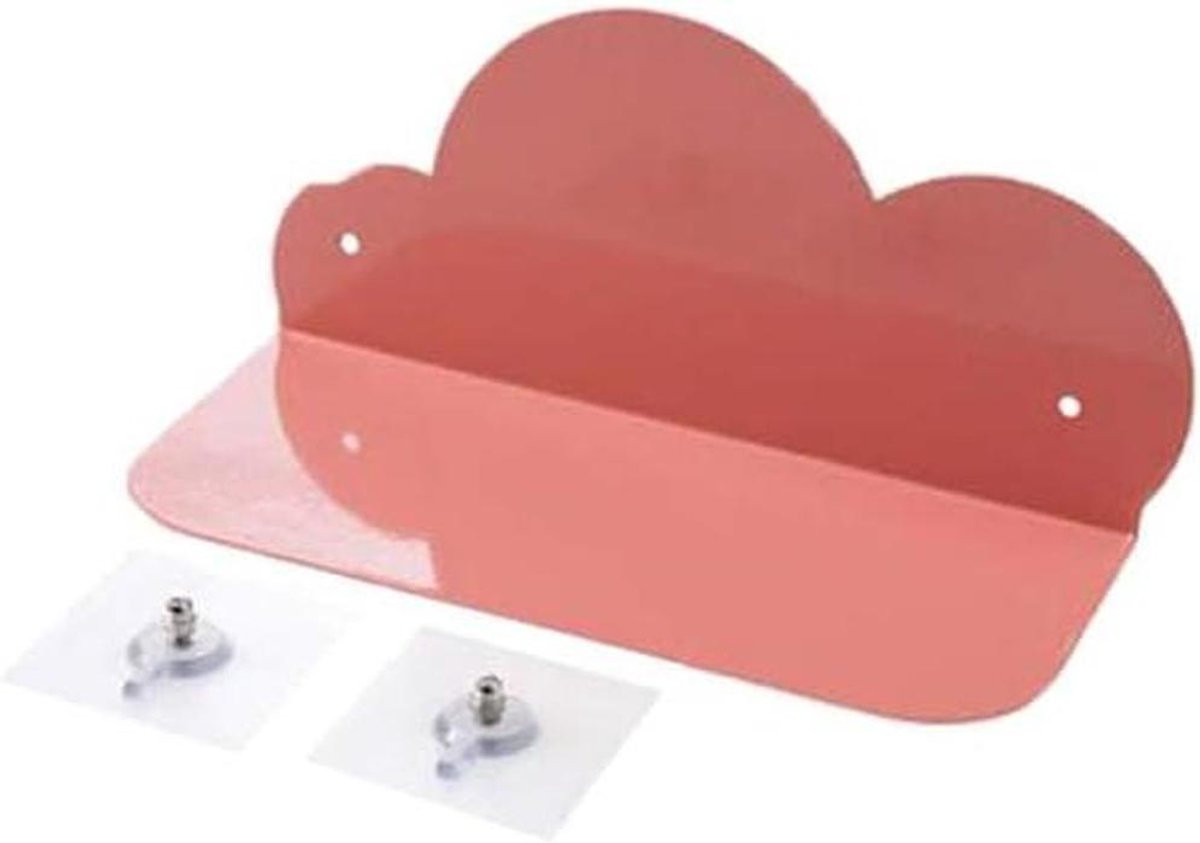 Metalen Wandrek Boekenrek Wandbord Roze - 23 x 10 cm