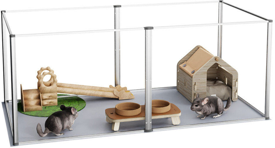 Archie & Oscar Playpen Pet Pen Clear 40 cm H x 124 cm W x 63 cm D