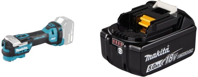 Set Makita Akku-Multitool DTM52Z + Makita Akku 18,0 V 5,0 Ah Li-Ion BL1850B