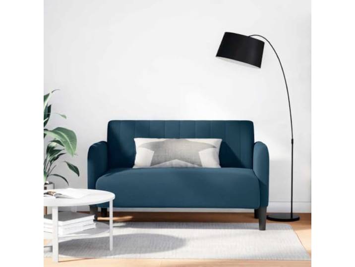 ZQQLVOO Zweisitzer-Sofa Blau 109 cm Samt Samtstoff, Schaumstoff-Feder-Kombination, Sperrholzrahmen, Stabile Beine, Modernes Design
